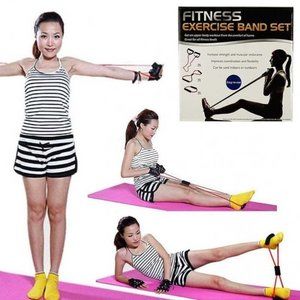 Fitness Exercise Resistance Band Set with Handles for Strength Training
